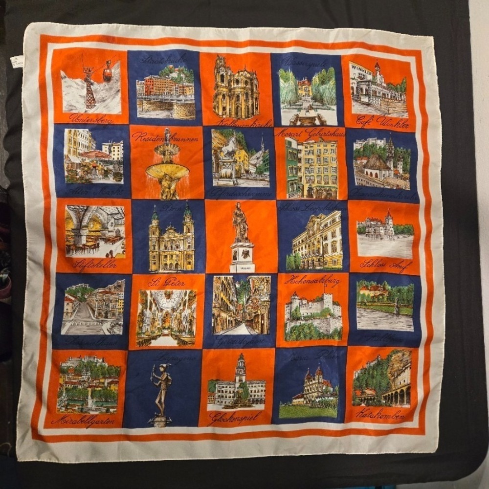 Vintage Viscose Travel Scarf Germany